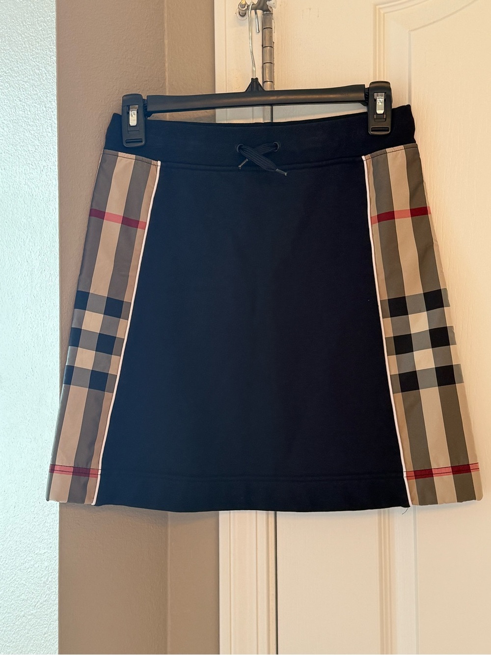 Burberry London England Nova Check Panel Mini Skirt Black 12Y Petite XS